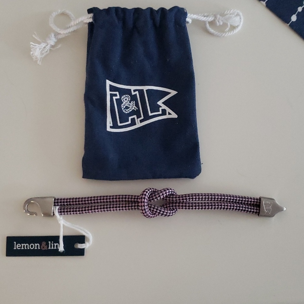 Lemon and Line square knot rope bracelet